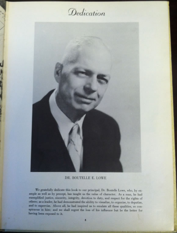 1954 HHS Yearbook Dedication